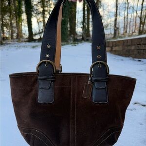 Vintage Coach Soho Suede Shoulder Bag – Brown | Rare | Excellent Condition